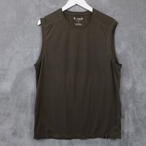 FOURLAPS Olive Green RE UP Athletic Workout Tank Top Mens Sz M